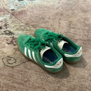 Adidas Green and White Gazelle Shoes